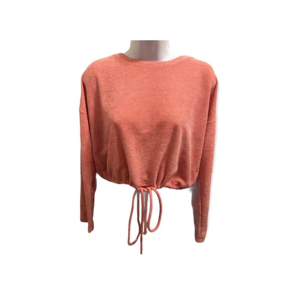 New Woman's Junior Cropped Top Peach Sweater XL